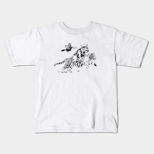 Playing at the jungle Kids T-Shirt by Enaguerra